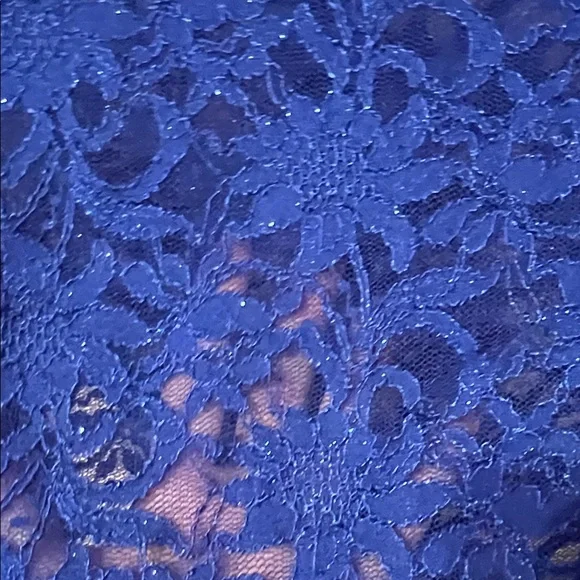 Elegant Blue Lace Long Sleeve Top - Picture 3 of 6